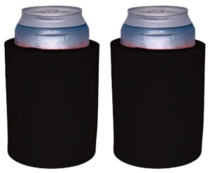 blank thick foam old school can cooler (2 pack, black)