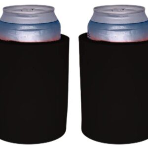 Blank Thick Foam Old School Can Cooler (2 Pack, Black)