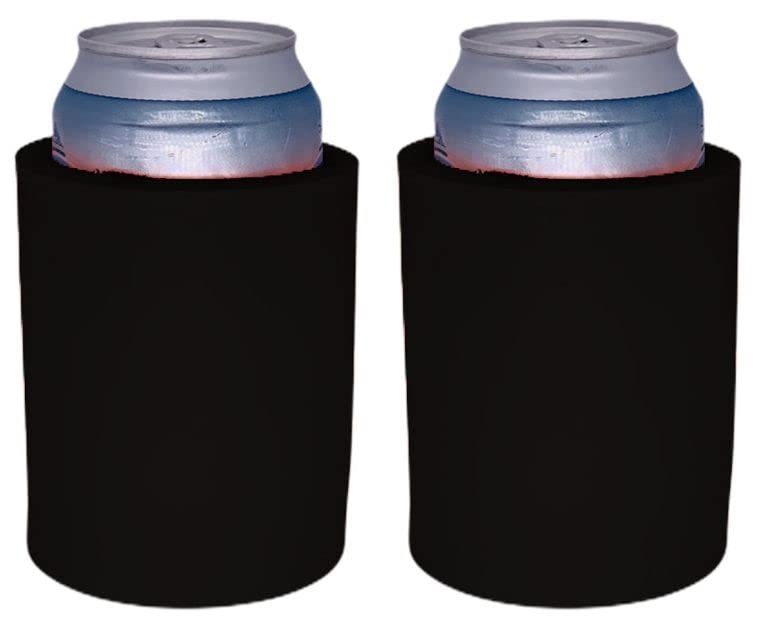 Blank Thick Foam Old School Can Cooler (2 Pack, Black)