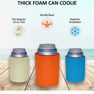 Blank Thick Foam Old School Can Cooler (2 Pack, Black)