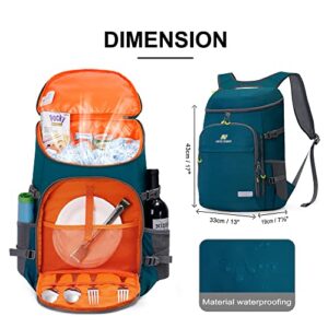 Backpack Cooler, 36 Cans Insulated Cooler Backpack Multifunctional Waterproof Leak Proof Soft Lightweight Backpack Cooler With Large Capacity for Men Women to Camping Hiking Picnics Beach or Day trips