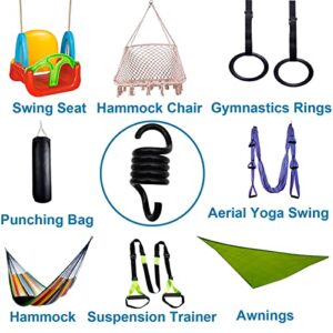 Porch Swing Springs Hammoch Springs - 1500Lbs Black Heavy Duty Suspension Spring for Swing Chair, Porch Swings, Spring Chair (2pcs X 750Lbs)