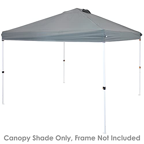Sunnydaze 12x12 Foot Premium Pop-Up Canopy Shade with Vent - Heavy-Duty Square PU-Coated 150D Oxford Fabric Replacement Top for Canopy - Gray