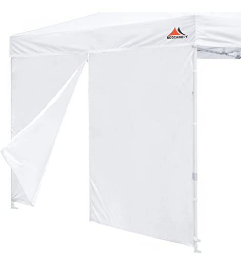 SCOCANOPY Door for 10x10 Canopy Frame One Central Zipper Design for Easy Entry and Exit,1 Pack Canopy Door Only,White