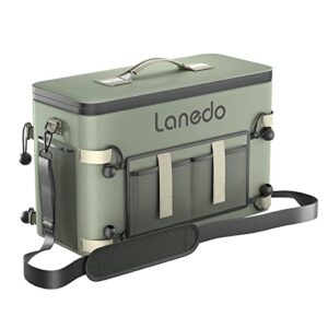lanedo 34-can multi-functional collapsible soft-sided cooler – leak-proof beach cooler, portable ice chest, and travel cooler for food shopping, camping, kayaking, fishing, multi-person lunch bag!