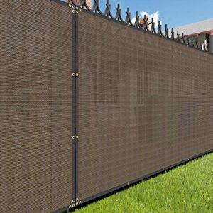 e&k sunrise 6′ x 50′ brown fence privacy screen, commercial outdoor backyard shade windscreen mesh fabric 3 years warranty (customized set of 1