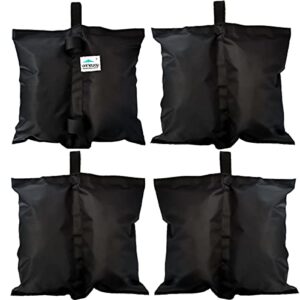 ontheway sand bags for canopy tent, heavy duty weights sandbags, 4pcs-pack (black)