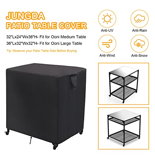 Jungda Pizza Oven Table Cover for Ooni Large Modular Table,Outdoor Prep Cart Table Cover for Ooni Pizza Oven Stand - 36 x 32 x 32 Inch