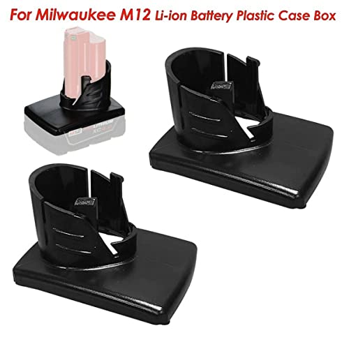 2Pcs M12 Battery Top Plastic Case Replacement, Shell Cover Only, for Milwaukee 48-11-2411 M12 Li-ion 4.0-6.0aH Battery, Plastic Housing Replacement Parts