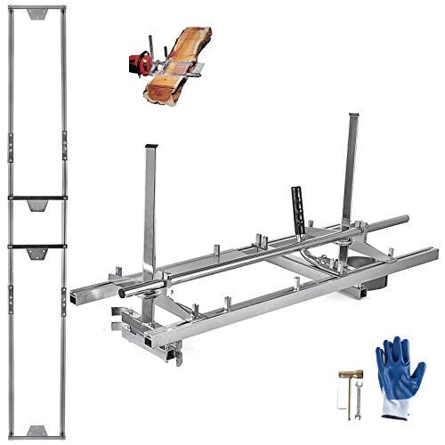 Hihone Chainsaw Mill, Portable 14Inch to 36Inch Guide Bar Chainsaw Milling Planking Milling Wood Lumber Cutting Sawmill, with 9Ft Rail Mill Guide System