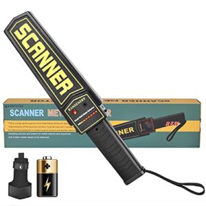 ranseners handheld metal detector wand, battery powered, security wand with light