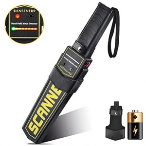 RANSENERS Handheld Metal Detector Wand, Battery Powered, Security Wand with Light