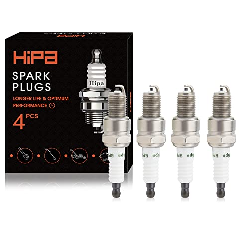 Hipa BPR6ES Nickel Standard Spark Plug Replace for NGK BPR6ES Champion RN9YC RN11YC Honda 98079-56846 GCV160 GCV190 GX100 GX140 GX160 GX200 GX340 GX390(4 Pack)