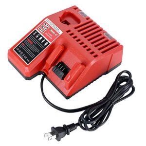 Biswaye M12 M18 Multi-Voltage Rapid Charger 48-59-1812 Compatible with Milwaukee 12V-18V Lithium Battery M12 M18 M14 48-11-1850 48-11-1852 48-11-1828 48-11-2411 48-11-2460