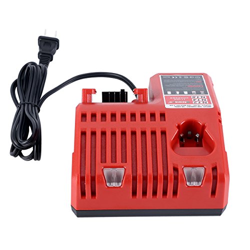 Biswaye M12 M18 Multi-Voltage Rapid Charger 48-59-1812 Compatible with Milwaukee 12V-18V Lithium Battery M12 M18 M14 48-11-1850 48-11-1852 48-11-1828 48-11-2411 48-11-2460