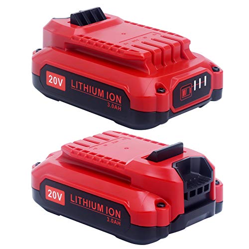 Lasica 2-Pack 20V Tool Battery 3.0 Ah Replacement for Craftsman V20 Battery CMCB202-2 CMCB201 CMCB204-2 Compatible with Craftsman V20 Max Cordless Power Tools CMCS714M1 CMCV002B CMCW220B CMCS600B