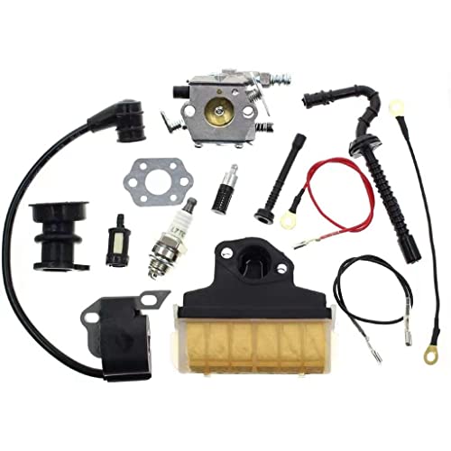 Stihl MS250 Carburetor,Drintag Carburetor Ignition Coil Kit for Stihl 021 023 025 MS210 MS230 MS250 Chainsaw Carb with 1123 160 1650 Air Filter Ignition Coil Fuel Line Tune Up Kit Replace Walbro WT286