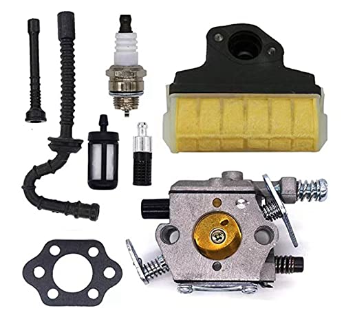 Stihl MS250 Carburetor,Drintag Carburetor Ignition Coil Kit for Stihl 021 023 025 MS210 MS230 MS250 Chainsaw Carb with 1123 160 1650 Air Filter Ignition Coil Fuel Line Tune Up Kit Replace Walbro WT286