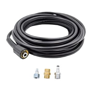 ar blue clean pw909uh-r, 1/4″x 25′ replacement/extension super soft, pressure washer hose kit, 2900 max psi, black