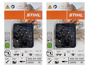 stihl 2 pack 26rm3 68 drive links rapid micro chainsaw chain 18″ .325 pitch .063 gauge for ms 250