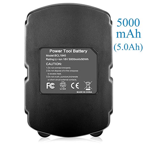 [1Pack] 18V 5.0Ah High Power Battery for Hitachi Power Tools Fit BCL1815 BCL1820 BCL1825 BCL1830 BCL1840 EBM1830 327730 327731 18-Volt Battery