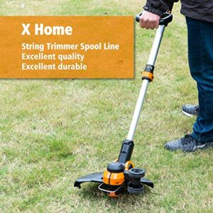 X Home WA0010 Weed Eater String Compatible with Worx Select Electric String Trimmers, 10 Spools & 2 Caps
