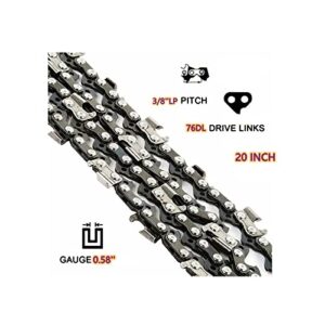 Zllparts 2-Packs 20 Inch Saw Chain 76 Drive Links 0.325'' Pitch 0.058'' Gauge Fits Carton Origen Steele, Replaces Blue Max 20 Inch Chainsaw Chain 53543 52209 8901 8902 53543 52209