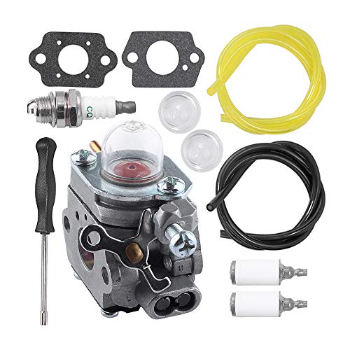 WT973 Carburetor for Bolens BL110 BL160 BL425 Cub Cadet BC210 BC280 CC212 CS202 SS270 String Trimmer Brushcutter Carb Kit with Fuel Filter Fuel Lines Spark Plug