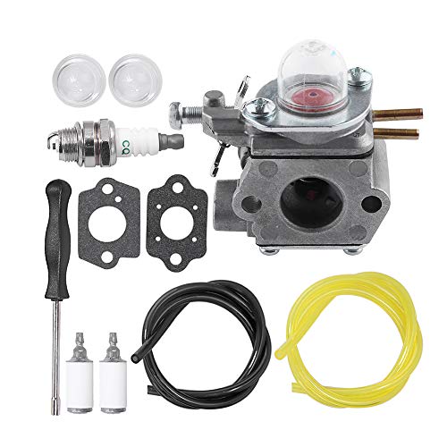 WT973 Carburetor for Bolens BL110 BL160 BL425 Cub Cadet BC210 BC280 CC212 CS202 SS270 String Trimmer Brushcutter Carb Kit with Fuel Filter Fuel Lines Spark Plug