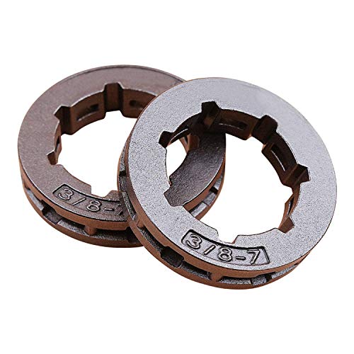 Clutch Drum Rim Sprocket 3/8"-7 Fits Hus-qvarna STIHL 038 MS380 MS381 Chainsaw Replacement Parts (2/Pack)