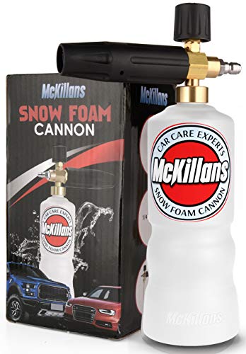 McKillans Car Wash Foam Cannon for Pressure Washer - Foam Cannon Lance Pressure Washer Soap Dispenser - Snow Foam Cannon for Car Washing with Adjustable Thick Foam - Including 1/4 Quick Connector