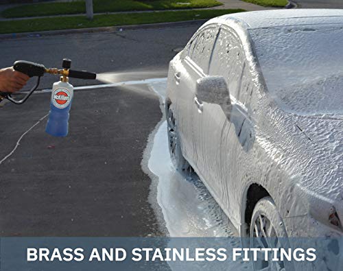 McKillans Car Wash Foam Cannon for Pressure Washer - Foam Cannon Lance Pressure Washer Soap Dispenser - Snow Foam Cannon for Car Washing with Adjustable Thick Foam - Including 1/4 Quick Connector