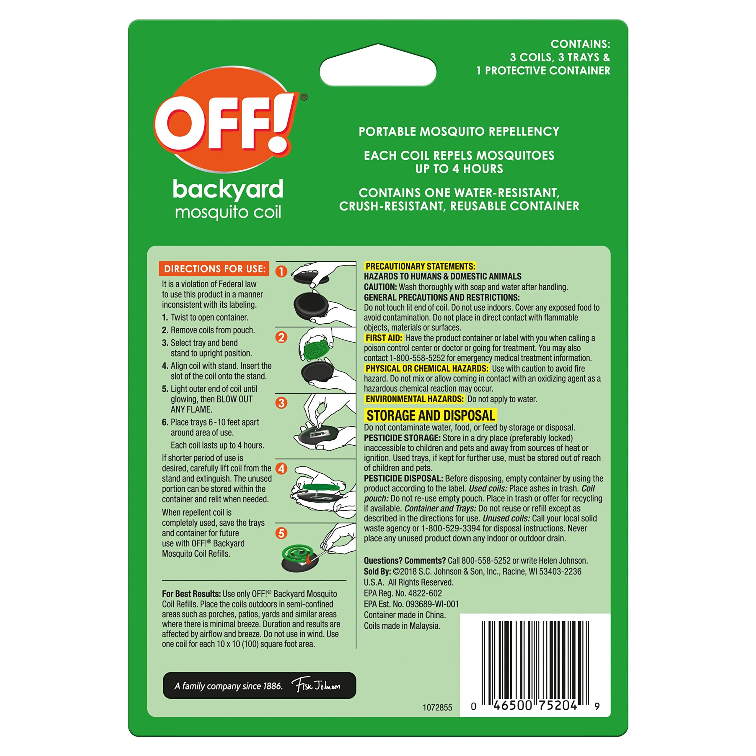 OFF! Patio and Deck Coil Tin, 1 CT (Pack - 1)