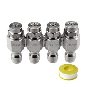 jrod pressure washer nozzles / downstream nozzle kit – for 2-3 gpm pressure washer with 4 way j-rod tip holder pressure washer – 1/4″ quick connect