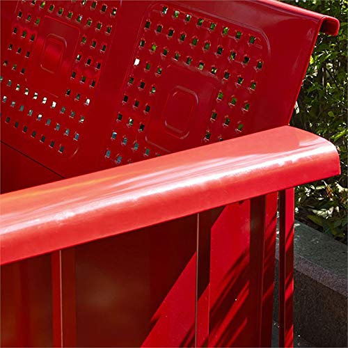 Pemberly Row Metal Gliding Patio Sofa in Red