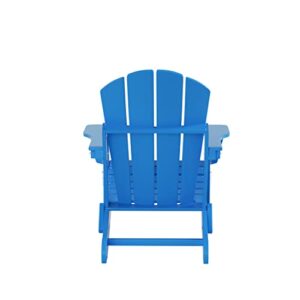 WO Home Furniture Adirondack Chair Set of 2 PCS Outdoor Patio Folding Chair for Fire Pit Garden Lawn Backyard (Pacific Blue)