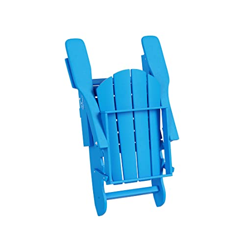 WO Home Furniture Adirondack Chair Set of 2 PCS Outdoor Patio Folding Chair for Fire Pit Garden Lawn Backyard (Pacific Blue)