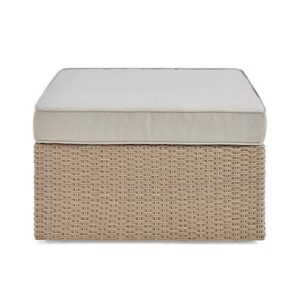 Canaan All-Weather Wicker Outdoor 26" Square Ottoman with Cushion