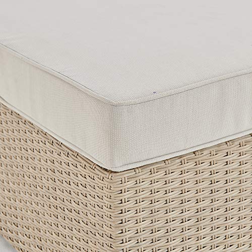 Canaan All-Weather Wicker Outdoor 26" Square Ottoman with Cushion