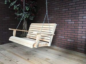 cypress apartment size wood wooden contoured seat porch yard swing 3ft