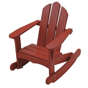little colorado classic toddler adirondack rocking chair (red finish, pine wood)