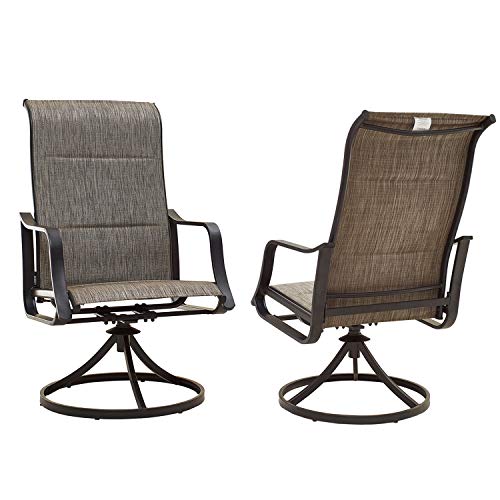 Romayard 2 PCS Bistro Bar Stools Swivel Outdoor Chairs Patio Dining Chair Metal Patio Furniture