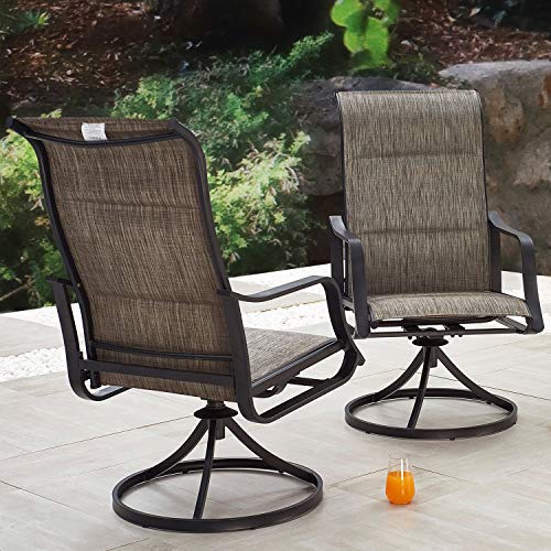 Romayard 2 PCS Bistro Bar Stools Swivel Outdoor Chairs Patio Dining Chair Metal Patio Furniture