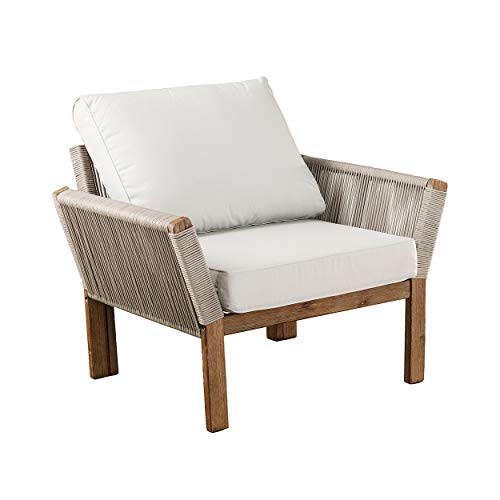 SEI Furniture AMZ8039801DO Brendina Outdoor Armchair, Natural, White