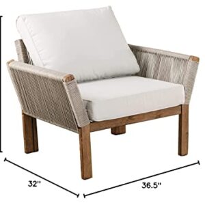 SEI Furniture AMZ8039801DO Brendina Outdoor Armchair, Natural, White