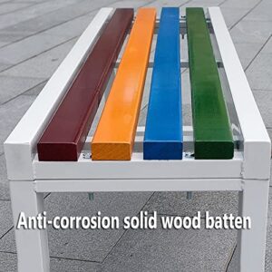 Outdoor Park Bench, 120-220CM Colored Iron Lounge Bench, Courtyard Park Gallery Square Weatherproof Bench (Size : 40X45X120CM)