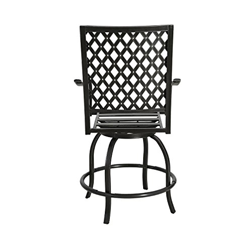 Ulax Furniture Outdoor 2-Piece Counter Height Swivel Bar Stools High Patio Dining Chair Set