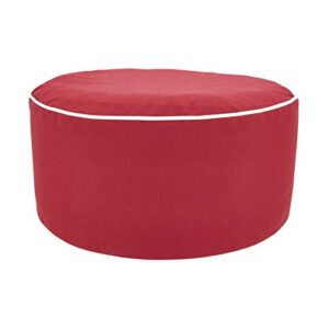 saro lifestyle outdoor collection simply solid ottoman/pu906.r, 21″ x 9″, red