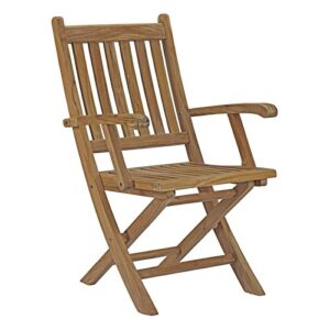 modway eei-2703-nat marina premium grade a teak wood outdoor patio folding armchair, natural