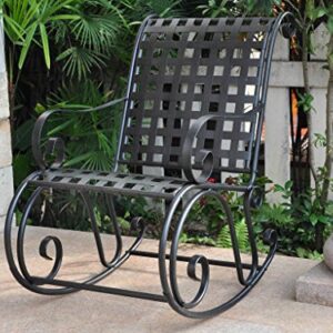 International Caravan Iron Outdoor Patio Rocker